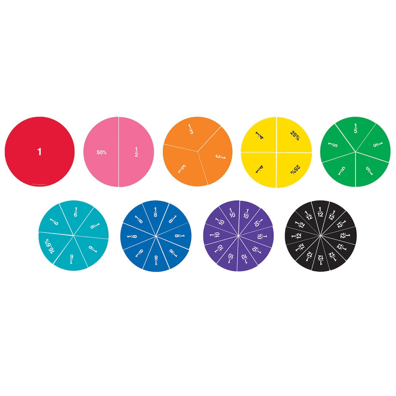 Learning Resources&#xAE; Double-sided Magnetic Fraction Circles
